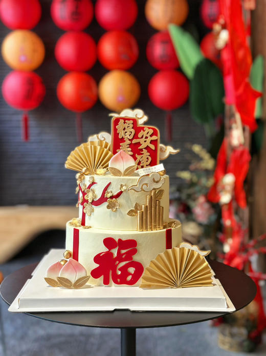 福寿安康翻糖装饰蛋糕，请提前3天以上预定 商品图2