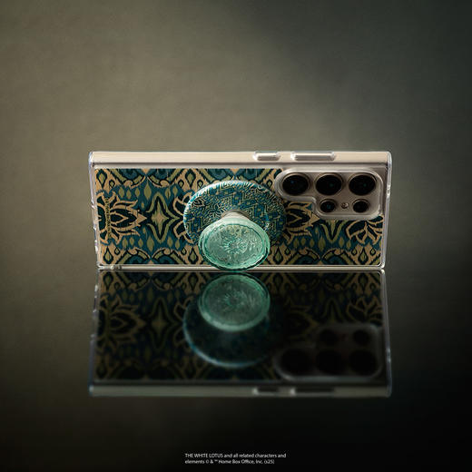 1【白莲花度假村】莲花水波·MagSafe圆啪嗒 MAGSAFE磁吸手机气囊支架 Round圆啪嗒系列 水波 绿色 植物花卉 国风 商品图1