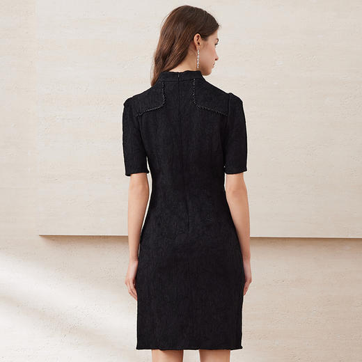 EITIE爱特爱春季新款中式水滴领气质收腰改良旗袍连衣裙7707402 商品图4