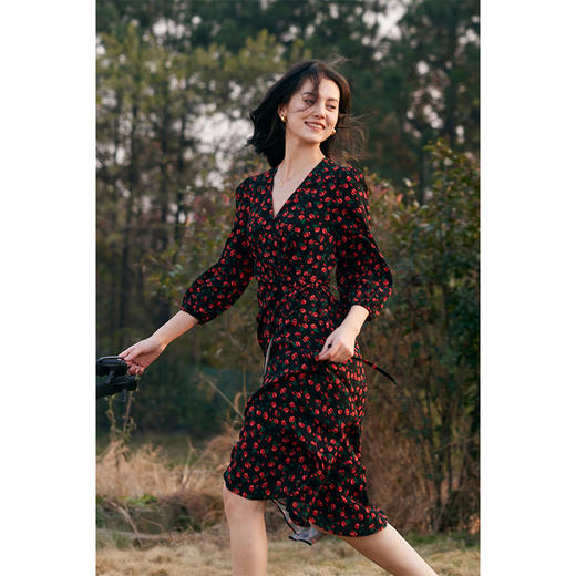 HeyDress法式小玫瑰裹身茶歇裙 商品图0