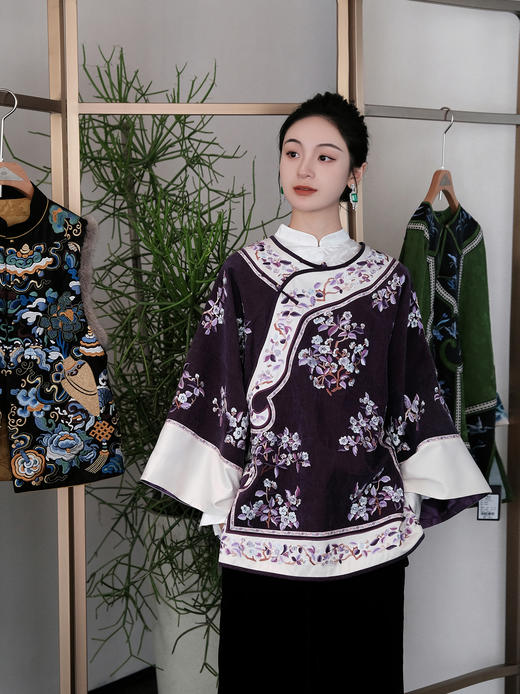 盛唐牡丹| 高货-大宋玉兰重工刺绣中式太太服-紫白 商品图1