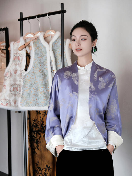 瑕疵|盛唐婧 |双面穿凤戏牡丹真丝外套 商品图1