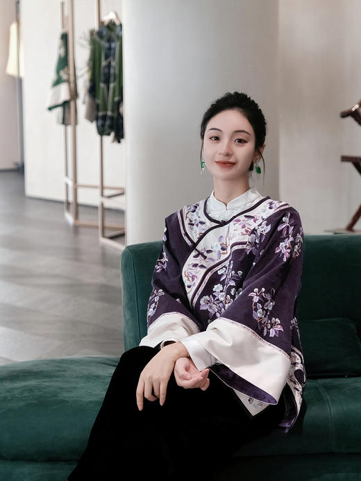 盛唐牡丹| 高货-大宋玉兰重工刺绣中式太太服-紫白 商品图3