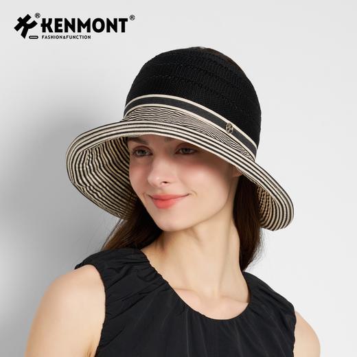 卡蒙半空顶帽条纹可扎马尾度假收纳遮阳帽KM-6201 商品图2