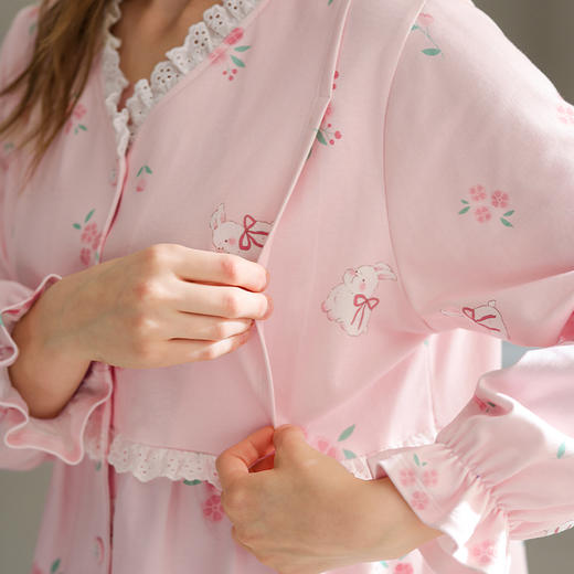 芬腾月子服纯棉春秋季孕妇睡衣女产后喂奶怀孕期产妇哺乳全棉套装 商品图2