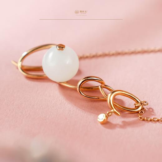 新疆国玉盟世玉和田玉 执手相伴·恋心 金镶玉挂件【带证书·顺丰物流】 商品图2