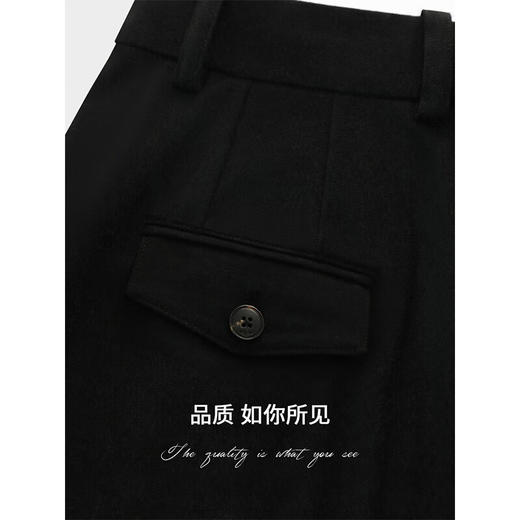 COCOBELLA简约气质25春黑色休闲裤遮胯商务直筒裤西裤PA3059 商品图3