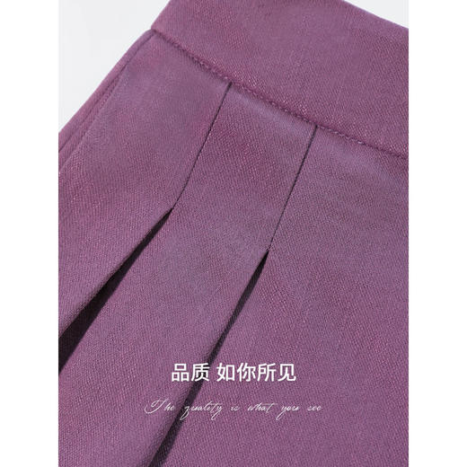 【限时秒杀】COCOBELLA温柔风通勤打褶阔腿裤女25春亚麻宽松休闲裤PA3078 商品图4