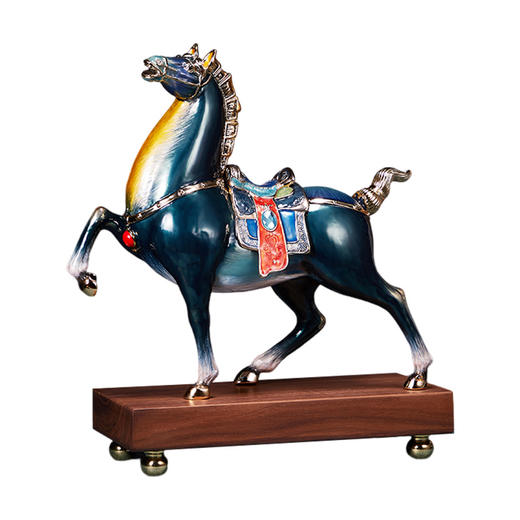 E-N-H0430 诺诗曼 彩铜马到成功摆件 珐琅彩马到成功金属马工艺品摆件客厅 商品图0