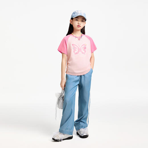 【抗菌防晒冰皮牛仔】女童清爽抑菌牛仔单裤百搭裤子夏季新款安奈儿童装EG526063 商品图3