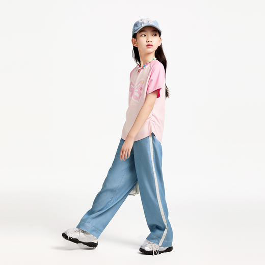 【抗菌防晒冰皮牛仔】女童清爽抑菌牛仔单裤百搭裤子夏季新款安奈儿童装EG526063 商品图6