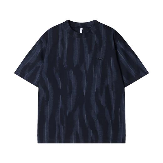 T2238早春新款时尚个性韩版扎染晕染细闪圆领半袖T恤潮流百搭套头上衣 商品图1