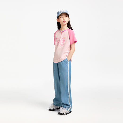 【抗菌防晒冰皮牛仔】女童清爽抑菌牛仔单裤百搭裤子夏季新款安奈儿童装EG526063 商品图5