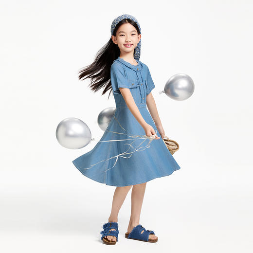 女童短袖连衣裙夏季新款安奈儿童装EG523030 商品图3