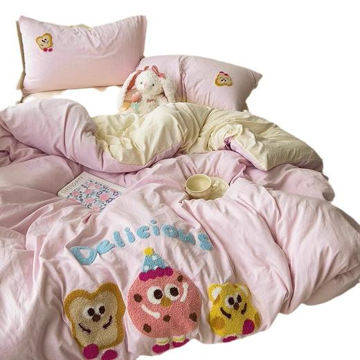 【A类毛巾绣四件套】被套全棉被罩床笠 床单人 卡通可爱学生宿舍三件套  商品图4