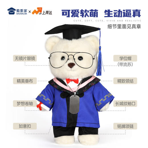 【毕业熊】可定制创意毛绒公仔玩具 礼盒装小熊玩偶送礼摆件 商品图2