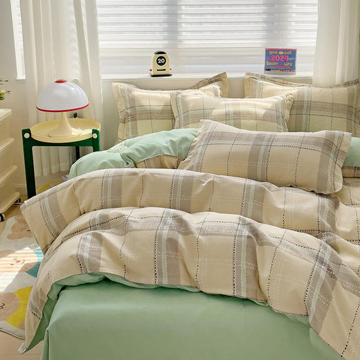春夏季【A类小清新四件套】水洗棉床单被套枕套 学生宿舍三件套罩ins 开学季 商品图9