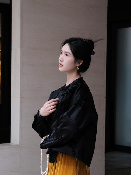 盛唐牡丹| 梅兰竹菊漳缎对襟外套 商品图1