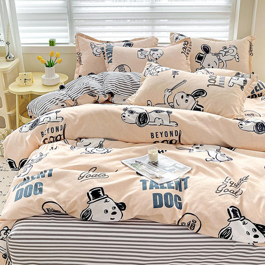 春夏季【A类小清新四件套】水洗棉床单被套枕套 学生宿舍三件套罩ins 开学季 商品图7