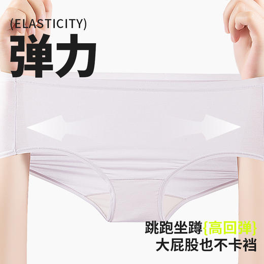 【2025新款柔软莫代尔 裸感顺滑 】樱姿娜高支莫代尔蚕丝裆修身女士内裤（8条礼盒装） 轻薄绵软 高弹舒适TD80003 商品图3