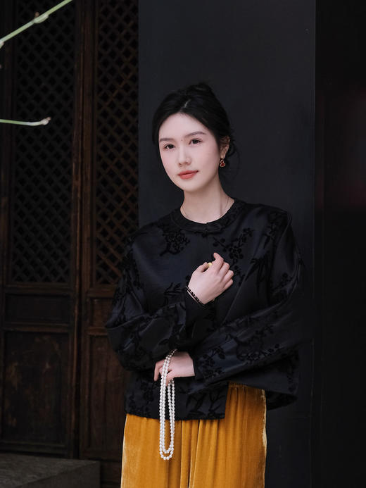 盛唐牡丹| 梅兰竹菊漳缎对襟外套 商品图2