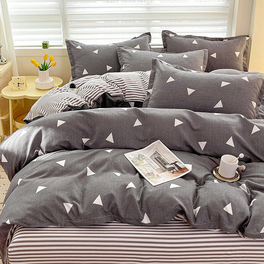 春夏季【A类小清新四件套】水洗棉床单被套枕套 学生宿舍三件套罩ins 开学季 商品图8