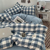 【A类母婴级四件套】春秋季日式格子裸睡四件套 学生宿舍三件套水洗棉 床单被套床笠 商品缩略图3