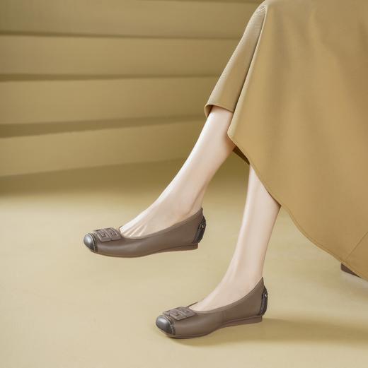 西村名物2025年春季新款舒适平底复古百搭低跟单鞋X25AE14591 商品图1