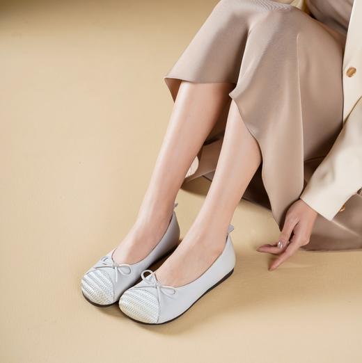 西村名物2025年春季新款舒适平底蝴蝶结百搭单鞋X25AE14431 商品图4