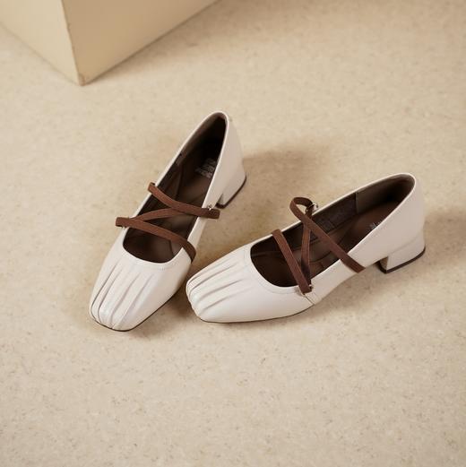 西村名物2025年春季新款舒适中跟复古百搭低跟玛丽珍单鞋X25AE14821 商品图7