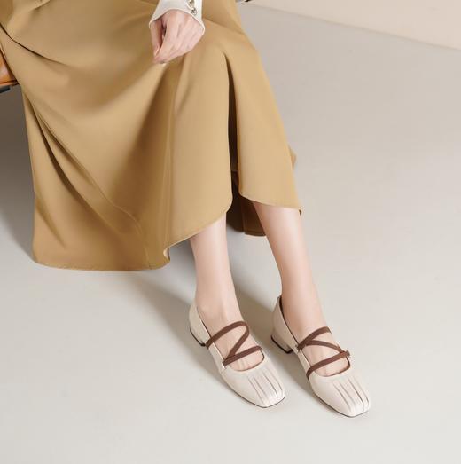 西村名物2025年春季新款舒适中跟复古百搭低跟玛丽珍单鞋X25AE14821 商品图4