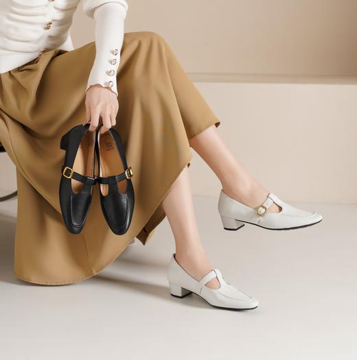 西村名物2025年春季新款低跟复古舒适扣带百搭单鞋T25AM15061 商品图1