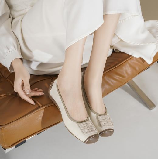 西村名物2025年春季新款舒适平底复古百搭低跟单鞋X25AE14591 商品图4