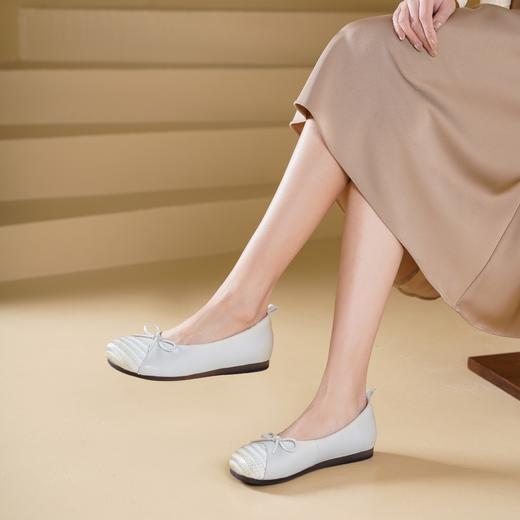 西村名物2025年春季新款舒适平底蝴蝶结百搭单鞋X25AE14431 商品图3