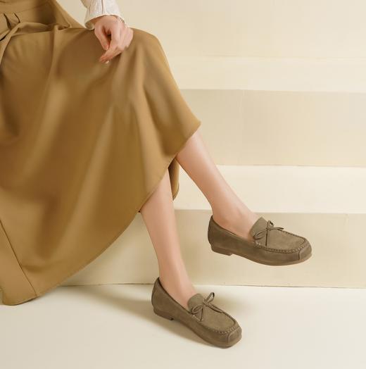西村名物2025年春季新款舒适平底复古百搭深口单鞋乐福鞋T25AM15181 商品图3