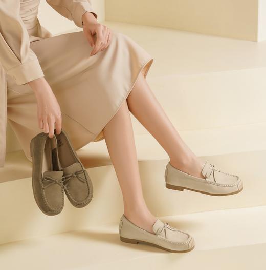 西村名物2025年春季新款舒适平底复古百搭深口单鞋乐福鞋T25AM15181 商品图1
