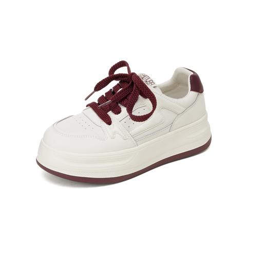 西村名物2025年春季新款舒适厚底防滑系带百搭板鞋小白鞋25AM15101 商品图7