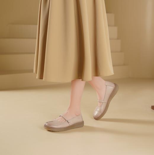 西村名物2025年春季新款舒适平底复古百搭低跟单鞋T25AE15141 商品图3