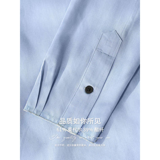 COCOBELLA静奢风醋酸纤维衬衫女春夏商务休闲翻领衬衣SR3093 商品图3