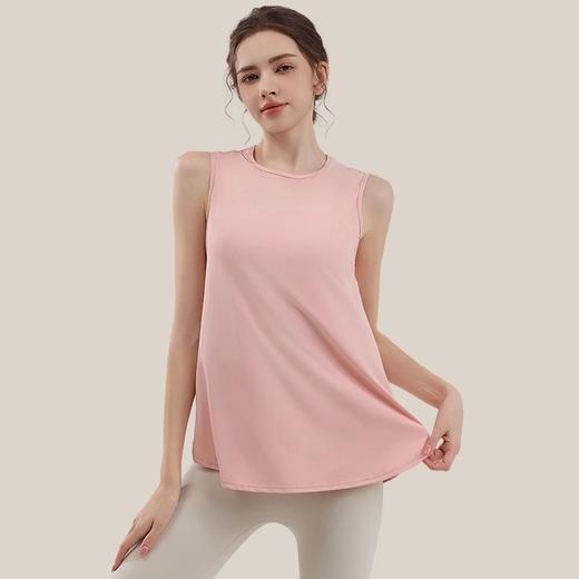 跃牌【瑜堂系列】开叉宽松瑜伽背心健身跑步网纱宽松女无袖罩衫运动背心JYWB003 商品图0