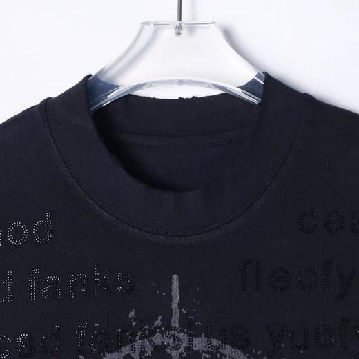 6819春夏新款时尚个性美式撞色烫钻印花圆领短袖T恤宽松百搭潮流上衣 商品图2