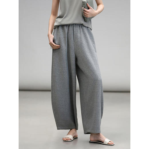 COCOBELLA格雷系穿搭气质花纱灰通勤休闲裤早春宽松香蕉裤PA7013 商品图2