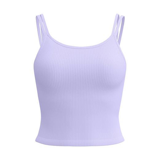 跃牌【瑜堂系列】新款条纹双肩带背心柔软高弹透气U型美背固定胸垫运动背心JYTB022 商品图4