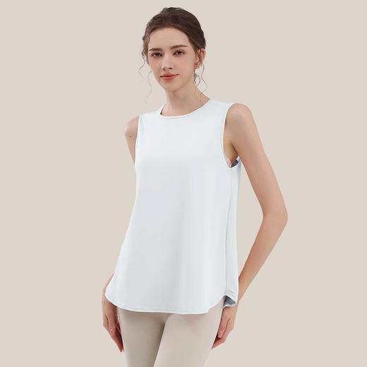 跃牌【瑜堂系列】开叉宽松瑜伽背心健身跑步网纱宽松女无袖罩衫运动背心JYWB003 商品图2