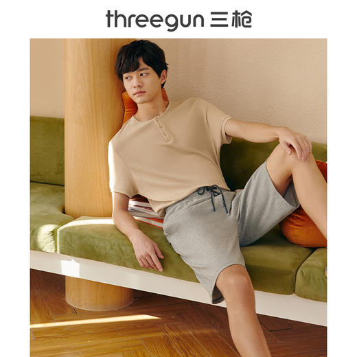 Threegun三枪 【凉感记忆棉】男士家居短裤睡裤-50699B011 商品图2