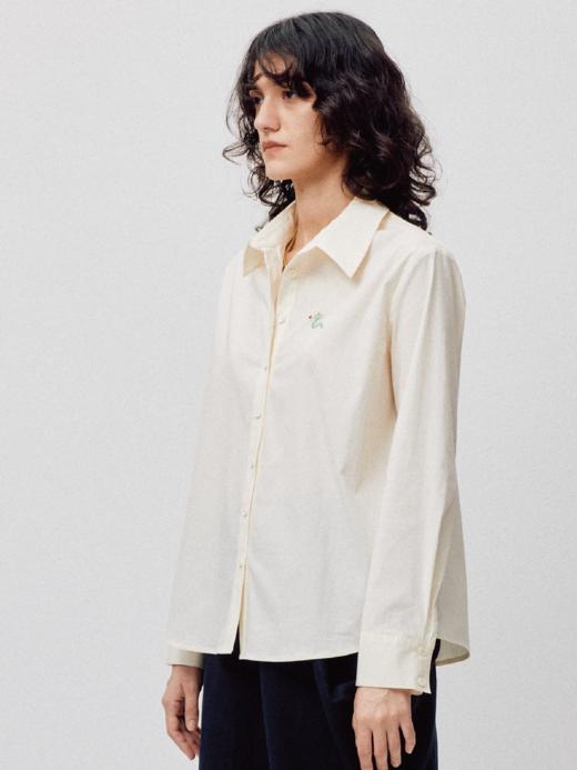 LIYIHAN序章丨25春棉刺绣小蛇正肩极简衬衫百搭女长袖上衣舒适 商品图2