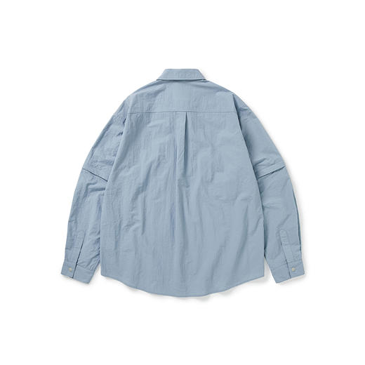 WHEELS and WIND 竹节皱盐缩尼龙袖子可脱卸机能性衬衫 商品图4