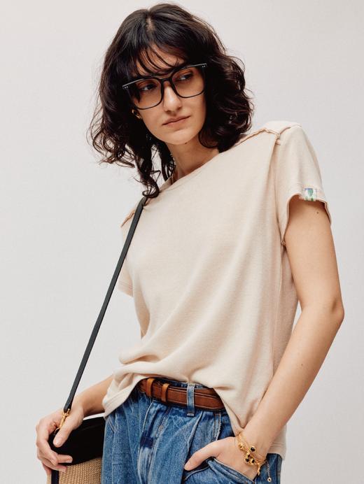 LIYIHAN序章丨25春全棉刺绣圆领T恤百搭正肩上衣小众设计宽松舒适 商品图2