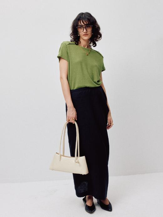 LIYIHAN序章丨25春全棉刺绣圆领T恤百搭正肩上衣小众设计宽松舒适 商品图1