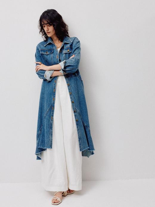 LIYIHAN亘云麻 | 25春压褶亚麻阔腿裤宽松舒适女裤子显瘦休闲 商品图2